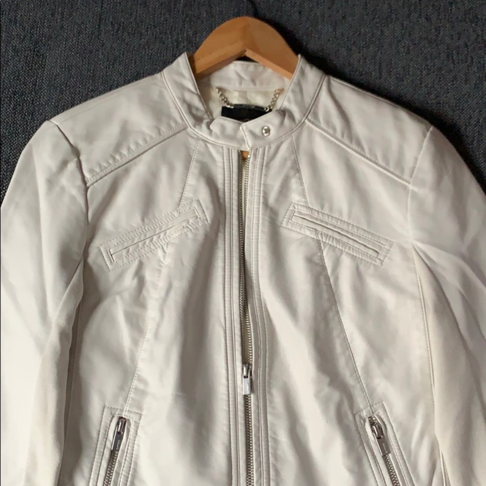 White Faux Leather Jacket
